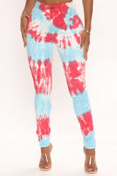 Soak It Up Tie Dye Skinny Jeans - Red/combo